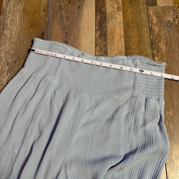 Pale Blue Gaucho Y2K Boho Wideleg Pants| Rayon | Paperbag B6 - Picture 2 of 6